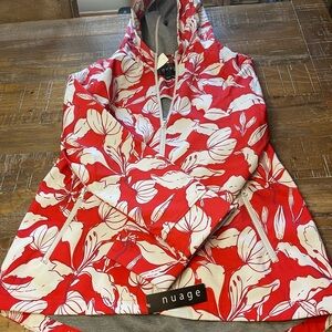 Nuage Rain Jacket.  Red and White.  Sz M